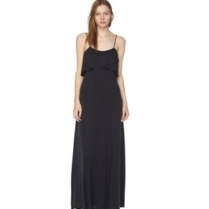 Jenny Yoo Blake Evening Gown Size 4 Black Sleeveless Crepe Bridesmaid Maxi Dress